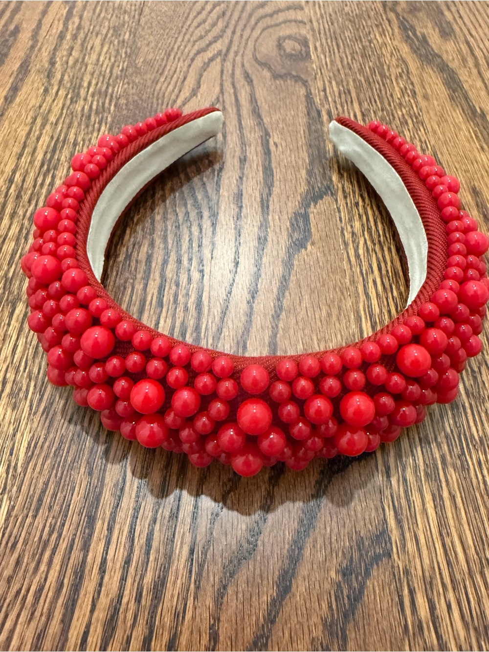 Red Beaded Padded Headband